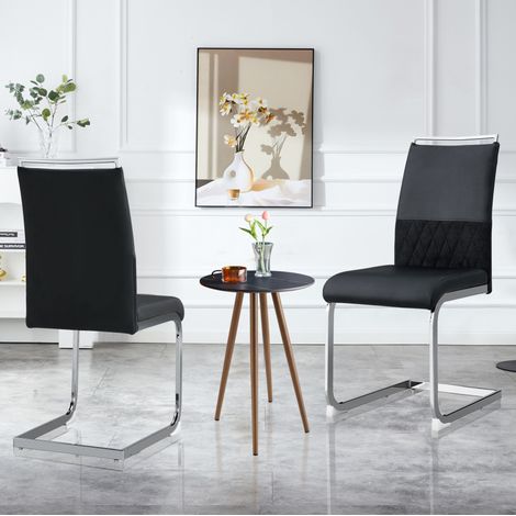 Set di 2 sedie da sala da pranzo 42x48x95 cm in metallo nero, moderne FloraGrace (1/5)