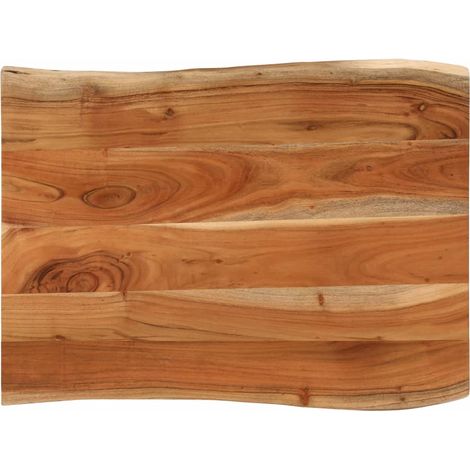 Tischplatte 90x60x2,5 cm Rechteckig Massivholz Akazie Baumkante