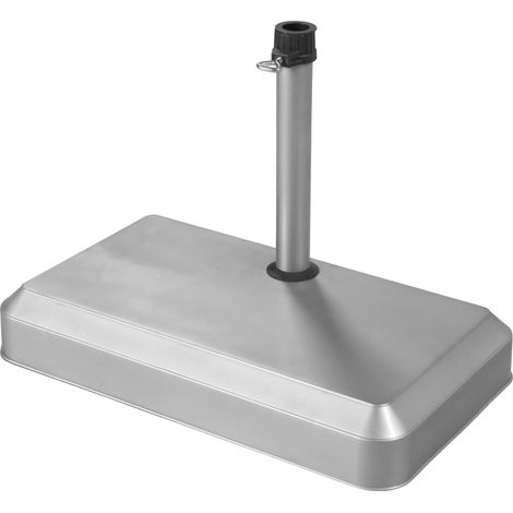 Doppler Betonsockel 20 kg für Rohr ø 25 -32 mm Schirmsockel 49 x 28 x 7,5 cm Balkon 2 Farben silber (1/5)