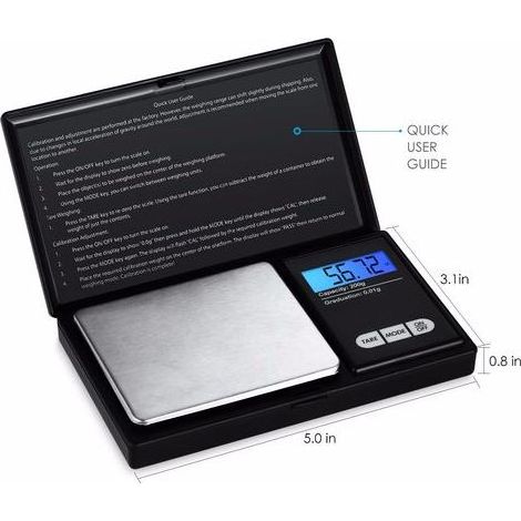 1PC Balance de Precision 500g/0.01g Balance Gramme Petite avec Écran LCD et Tare Function pour Café Herbes Bijoux Pierres Précieuses (1/4)