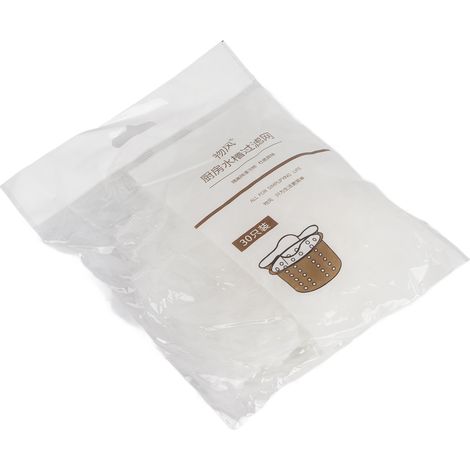 Passoire d'évier de cuisine, sac filet jetable anti-déchets, filtre à débris, bouchon de vidange (1, lot de 30) (1/3)