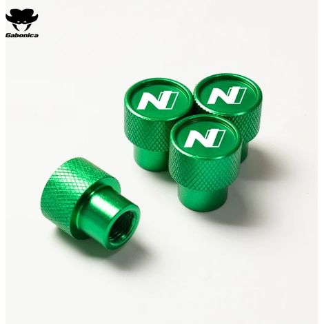(Vert) Lot de 4 bouchons de valve de pneu décoratifs pour voiture, compatibles avec Tucson, N Line, Kona, Accent et Santa Fe. Accessoires auto. (1/5)