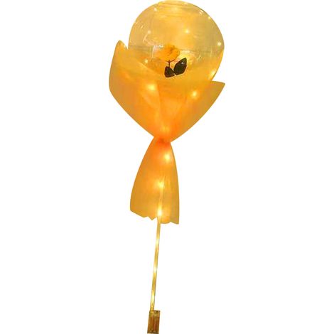 Bouquet de roses lumineuses en ballons transparents, cadeau de Saint-Valentin avec support en gaze et carton, ensemble complet champagne