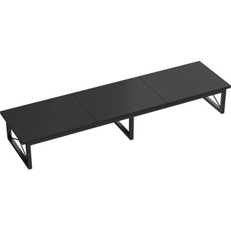 Supporto Monitor da Scrivania 114x30x16,5 cm Rialzo in Legno e Metallo Nero (1/5)