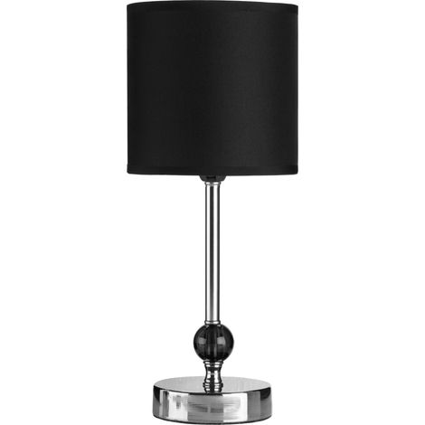 Premier Housewares Chrome and Black Acrylic Ball Table Lamp