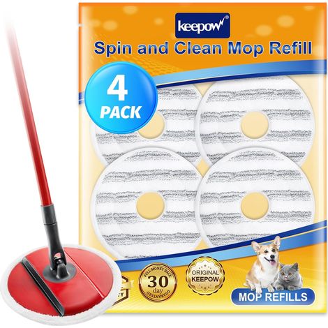 Refills for Vileda Spin & Clean Cleaning Mop, Microfiber Mop Refill for Spin & Clean Cleaning, Effective Oil Absorption and Removal