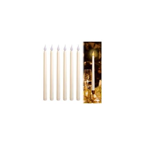 6 Pièces Électrique Flamme Vacillante Bougie Chandelier LED,Fausses Bougies Décorative,Blanc Bougies LED pour Pâques,Anniversaire,Noël (1/5)