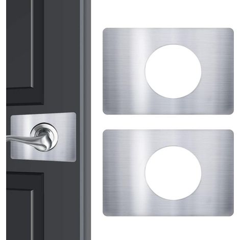 Argent 2 Packs Plaque de réparation pour serrure de porte, plaque de renforcement pour serrure de porte, plaque de fixation pour serrure de porte (1/5)
