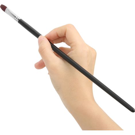 Ensemble de pinceaux en nylon à long manche et forme de languette pour la gouache, l'aquarelle, l'acrylique et la peinture à l'huile (6 pinceaux, style A)