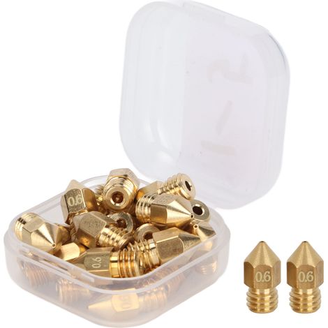 20 Stück polierte MK8 1,75 mm M6-Gewindedüsen für 3D-Drucker, mit Aufbewahrungsbox und 0,6 mm Ersatzdüsen