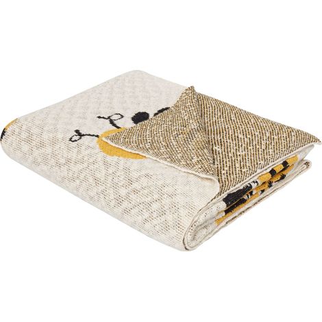 Kuscheldecke DRAGAN Baumwolle 130 x 170 cm Hellbeige