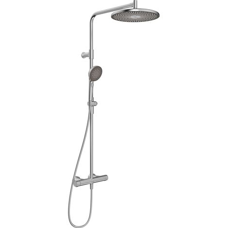 Hansa Aurelia - Set doccia termostatico, diametro 30 cm, 3 getti, acciaio spazzolato 4719910380