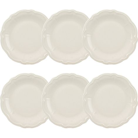 Lot de 6 assiettes à dessert en grès 20cm, CHARLOTTE (1/3)