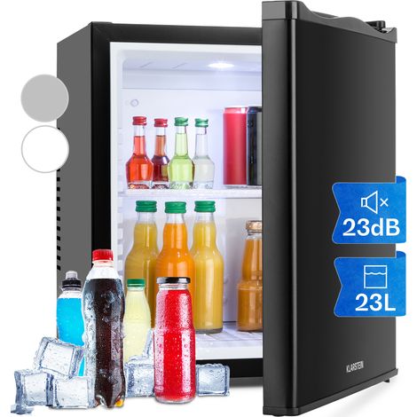 Klarstein Mini Fridge for Bedrooms, Food, Drinks, Beer & Skincare Fridge Cooler, Interior Lighting Drinks Fridge, 23L Table Top Fridge w/ Adjustable Shelves, Quiet & Small Fridge For Home & Office (1/5)