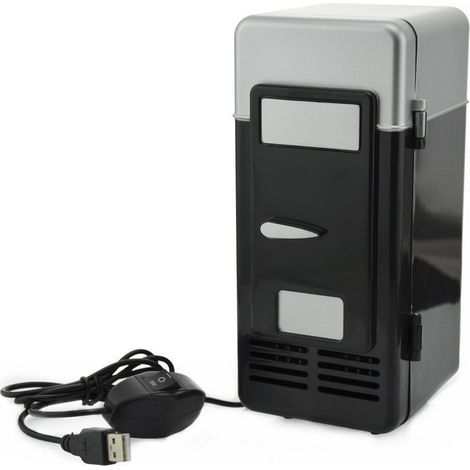 Petit réfrigérateur USB refroidisseur/réchauffeur boisson Bebe minibar réfrigérateur pour ordinateur portable PC de bureau H-UF05Black