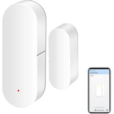 Sensor de puerta WiFi: detectores inteligentes de apertura y cierre de puertas, sensor de ventana inalámbrico con alerta de notificación de aplicación, sensor de contacto para seguridad del hogar (1/5)