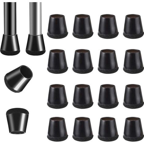16 protectores de silicona negra para patas de silla, protectores de patas de silla con almohadillas de fieltro, protectores de patas de silla, almohadillas para sillas, silenciosos (15-21 mm) (1/5)