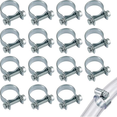 15 Colliers de Serrage Durite en Fer Galvanisé, 12-14mm, pour Tuyaux Carburant, Echappement et Câbles, Résistant à la Corrosion (1/5)