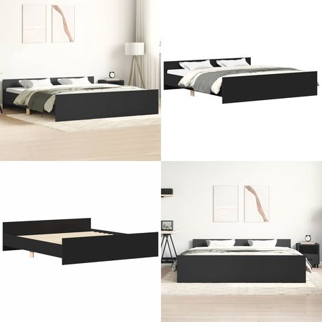 Cadre de lit sans matelas noir 160x200 cm - Cadre De Lit - Lit Double - Lit Noir - Lit Design - Literie - Home & Living (1/5)