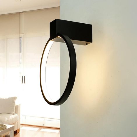 Wandleuchte Aluminium LED H: 23 cm Schwarz rund 3000 K warmweißes Licht 190 lm Modern (1/5)