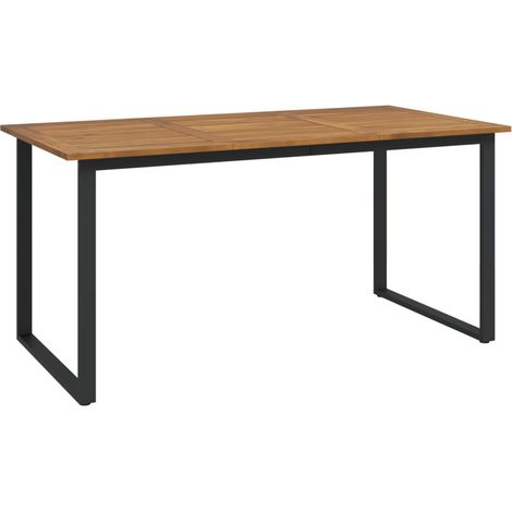 Garden Table with U-shaped Legs 160x80x75 cm Solid Wood Acacia vidaXL