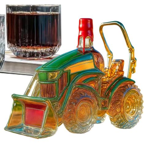 Décanteur À Tequila Ornement Décoratif en Verre Bouteille De Vin Tracteur 3D Amusante pour Homme, Femme, Bar à Domicile, Armoire Familiale, Cuisine de Ferme, Amateurs (1/5)