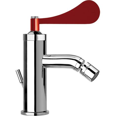 Miscelatore bidet con piletta di scarico 1"1/4 con leva rossa Mamoli Paola&TheBathroom 594100000C51 Rossa (1/5)