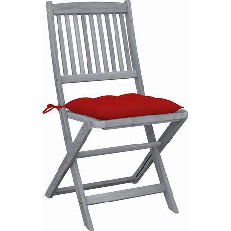 Maison Exclusive - Sedie Pieghevoli 2 pz con Cuscini Massello Acacia (1/5)