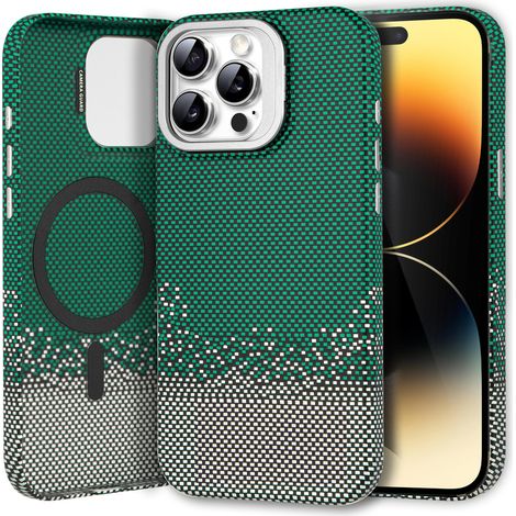Funda para iPhone 14 Pro, con soporte integrado, compatible con MagSafe, color verde arena. (1/5)