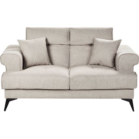 Sofa 2-Sitzer SKIVE Stoff Taupe