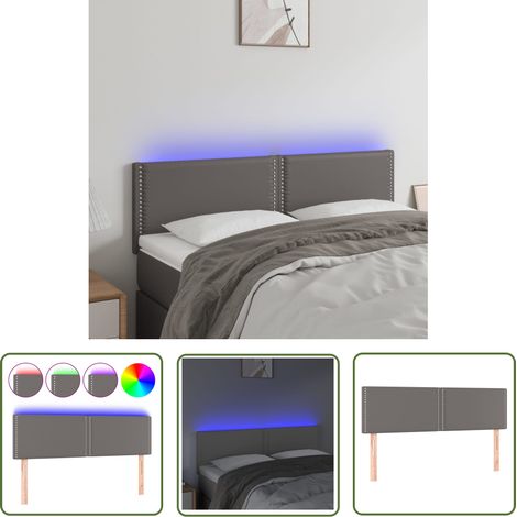 Furniture Limited - Tête de lit à LED Gris 144x5x78/88 cm Similic (1/5)