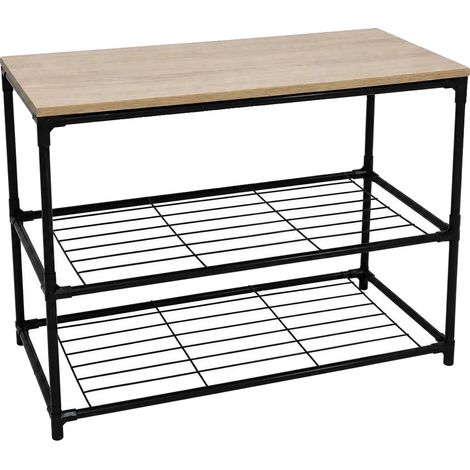 Schuhorganizer, 3-stufiges Design, langlebige Metallstruktur, Schwarz (1/2)