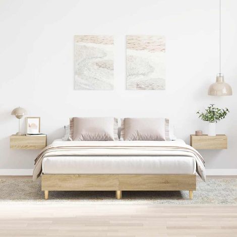 Estructura de cama sin colchón madera roble Sonoma 140x200 cm vidaXL (1/5)