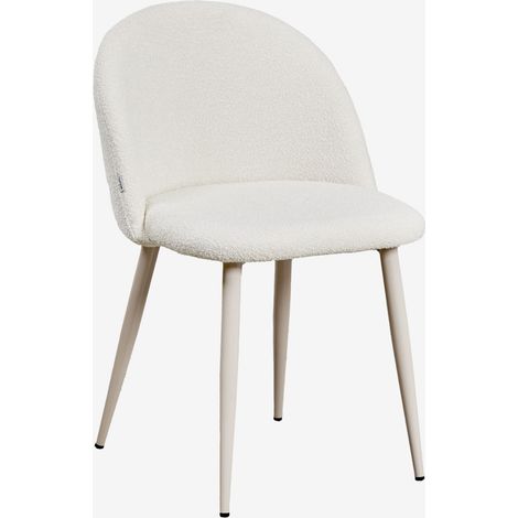 SKLUM Packung mit 4 Kana Deluxe Esszimmerstühlen aus Bouclé-Stoff                    Creme-Beige               