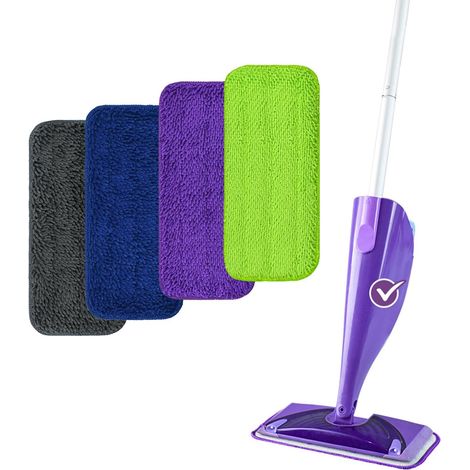 Lntyq Reinigungspads, 4 Stück, NUR kompatibel mit Swiffer WetJet, hochwertige Mikrofaser-Ersatznachfüllungen, wiederverwendbar und maschinenwaschbar, für die Reinigung von Hartholzböden, trockene oder (1/5)