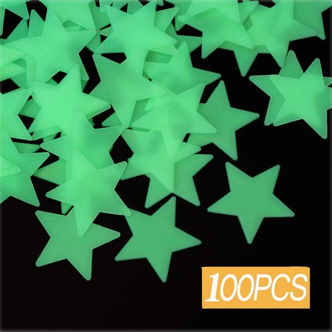 Luminous stars, pack of 200 glow stickers wall stickers, fluorescent wall stickers plastic, for fluorescent glow stickers for children's rooms