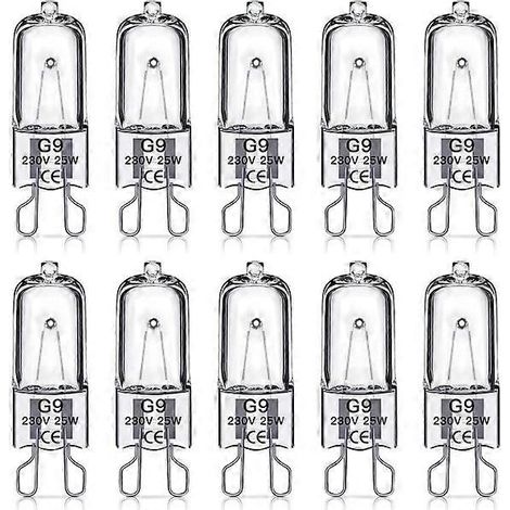 Ampoules halogènes G9, 220 V, lot de 10 : haute qualité, durables, pratiques et faciles à utiliser, 25 W (1/5)