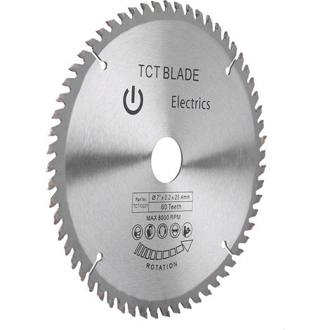7 Zoll (180 mm) 60-Zahn-Hartmetall-Kreissägeblatt-Trennscheibe für Holz und Kunststoff (1/5)