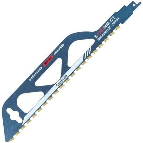 Säbelsägeblatt, Säbelsägestein, aus Wolframkarbid, Metall, Stahl, Holz, für Porenbeton, Ziegel, Zementplatten und Beton, Länge 305 mm (1/5)