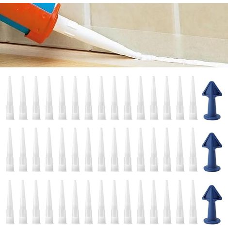 50 Pcs Silicone Cartridge Tips Silicone Tips Nozzles for Adhesive Sealants and Cartridge Guns (1/5)