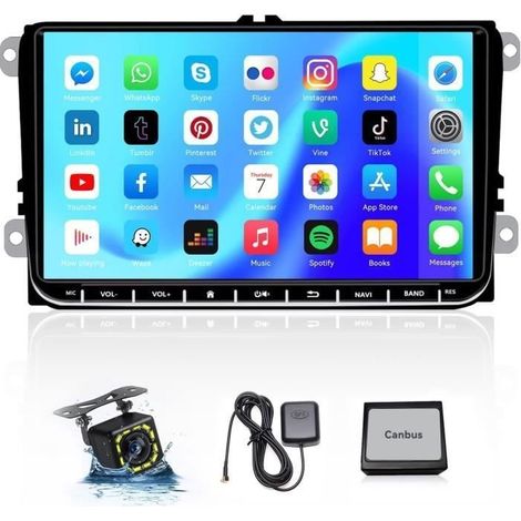 1+32G Android Autoradio Pour Vw Passat Golf 5 6 Tiguan Polo, 9 Pouces Écran Voiture Avec Wifi Gps, Poste Radio Voiture Blueto[q777] (1/5)