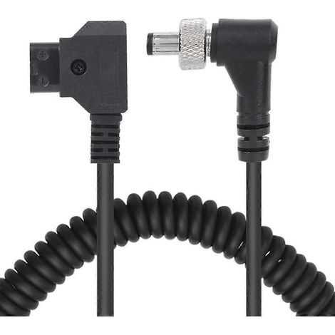 Câble d'alimentation spiralé coudé D Tap vers DC pour moniteurs LCD Assist, avec dispositif de verrouillage coudé 12 V et fil à ressort. (1/5)