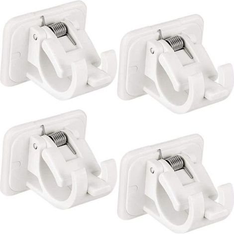 Bardusch-4 pièces supports de support de tige réglables sans clous pour tringle à rideaux suspendue au mur, crochets auto-adhésifs sup 244 (1/4)