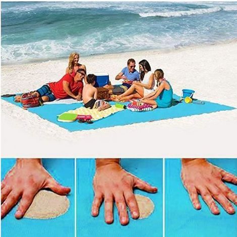 Tapis De Plage Anti Sable - 200 x 200 cm - Pour Plage Pique-Nique Camping - 1 Pièce (1/3)