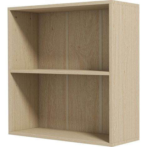 Bibliothèque étagère de rangement avec 2 compartiments et étagère réglable, 60 x 24 x 63 cm, effet bois naturel (1/5)