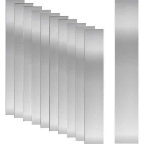 Lot de 10 cales en acier inoxydable 304, 2,5 cm (largeur) × 15,2 cm (longueur) × 0,0 cm (épaisseur), bandes métalliques fines pour combler les espaces (1/5)