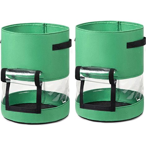 2 Pcs 43L, sac de culture de plantes non tissé jardinière, conteneur de plantation avec zone de visualisation, pots en tissu (1/5)
