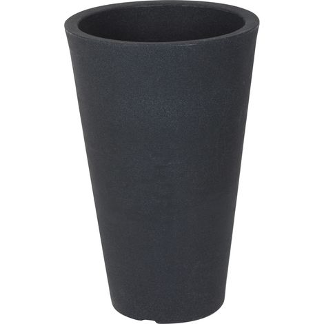 Kunststoff Pflanzsäule anthrazit - 70 x 40 cm - Blumenkasten Kräuterkübel konisch (1/2)