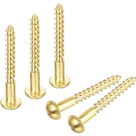 Vis à Bois M2,5 x 20mm à Tête Ronde Fendue en Laiton 20 Pcs (1/5)
