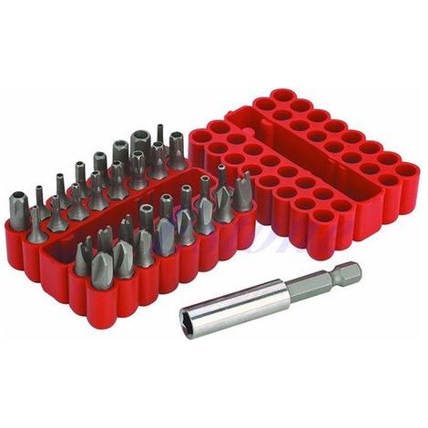 33 embouts de sécurité pour perceuse, clé hexagonale Torx et tournevis avec support (neufs)-AquaForge (1/5)